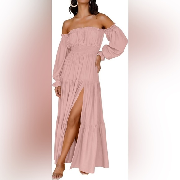 NWT Super beautiful off the shoulder, dusty Rose mocked country side dress - Picture 7 of 8